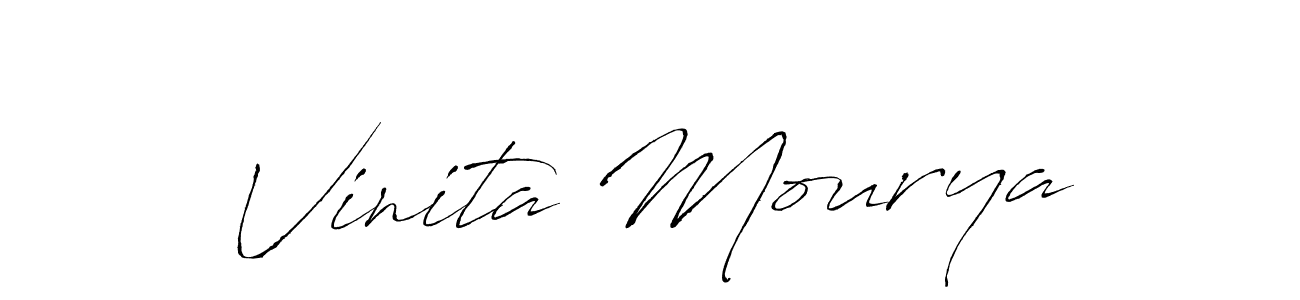 Make a beautiful signature design for name Vinita Mourya. With this signature (Antro_Vectra) style, you can create a handwritten signature for free. Vinita Mourya signature style 6 images and pictures png