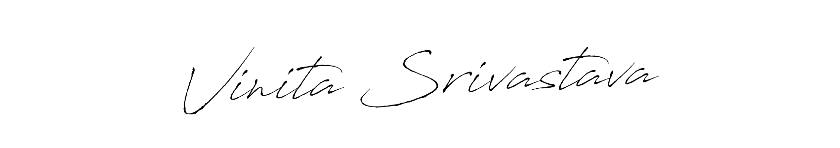 How to make Vinita Srivastava signature? Antro_Vectra is a professional autograph style. Create handwritten signature for Vinita Srivastava name. Vinita Srivastava signature style 6 images and pictures png