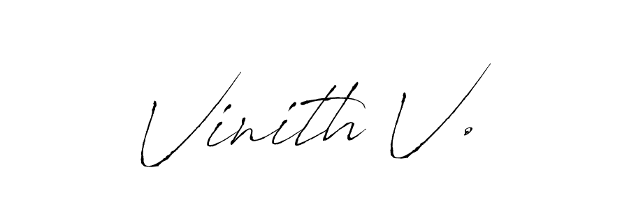 Antro_Vectra is a professional signature style that is perfect for those who want to add a touch of class to their signature. It is also a great choice for those who want to make their signature more unique. Get Vinith V. name to fancy signature for free. Vinith V. signature style 6 images and pictures png