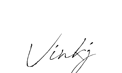 Use a signature maker to create a handwritten signature online. With this signature software, you can design (Antro_Vectra) your own signature for name Vinkj. Vinkj signature style 6 images and pictures png