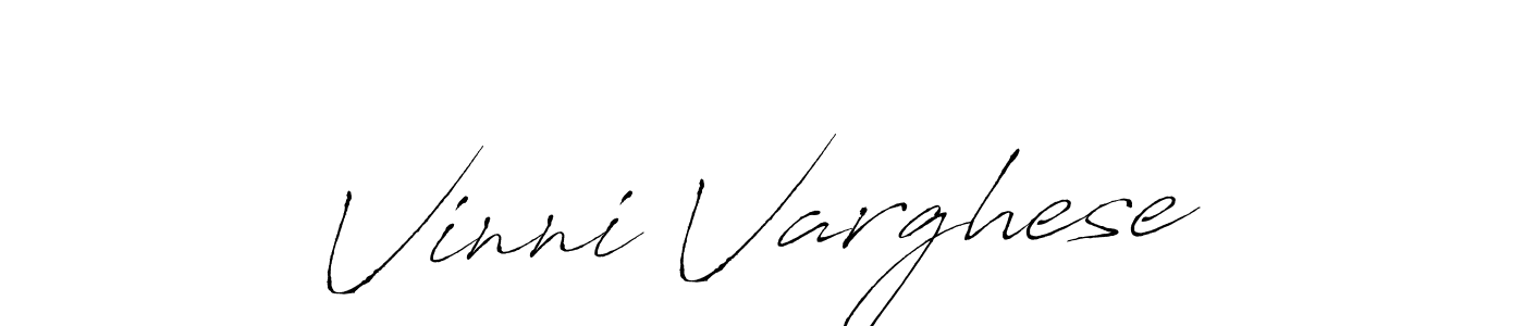 How to make Vinni Varghese name signature. Use Antro_Vectra style for creating short signs online. This is the latest handwritten sign. Vinni Varghese signature style 6 images and pictures png