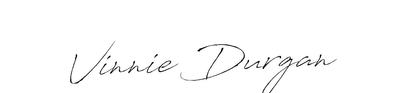 Make a beautiful signature design for name Vinnie Durgan. With this signature (Antro_Vectra) style, you can create a handwritten signature for free. Vinnie Durgan signature style 6 images and pictures png