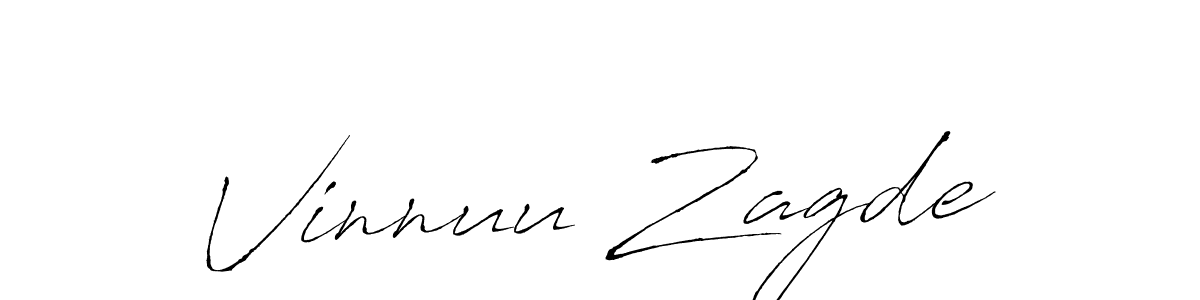 Vinnuu Zagde stylish signature style. Best Handwritten Sign (Antro_Vectra) for my name. Handwritten Signature Collection Ideas for my name Vinnuu Zagde. Vinnuu Zagde signature style 6 images and pictures png