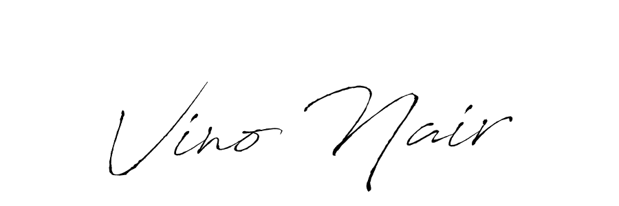 Use a signature maker to create a handwritten signature online. With this signature software, you can design (Antro_Vectra) your own signature for name Vino Nair. Vino Nair signature style 6 images and pictures png