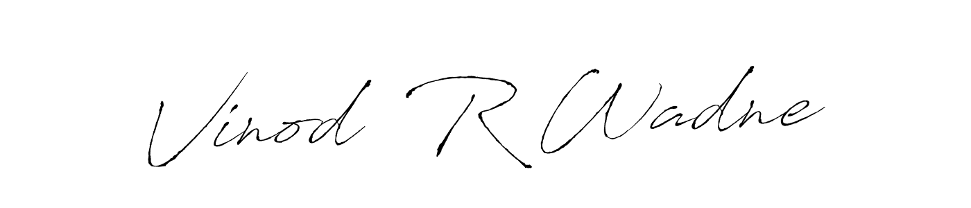 How to make Vinod  R Wadne name signature. Use Antro_Vectra style for creating short signs online. This is the latest handwritten sign. Vinod  R Wadne signature style 6 images and pictures png