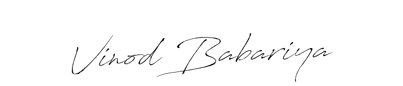 Design your own signature with our free online signature maker. With this signature software, you can create a handwritten (Antro_Vectra) signature for name Vinod Babariya. Vinod Babariya signature style 6 images and pictures png