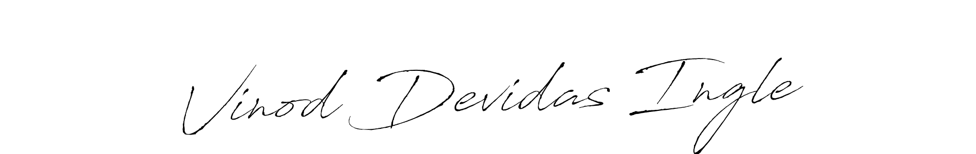 How to make Vinod Devidas Ingle name signature. Use Antro_Vectra style for creating short signs online. This is the latest handwritten sign. Vinod Devidas Ingle signature style 6 images and pictures png