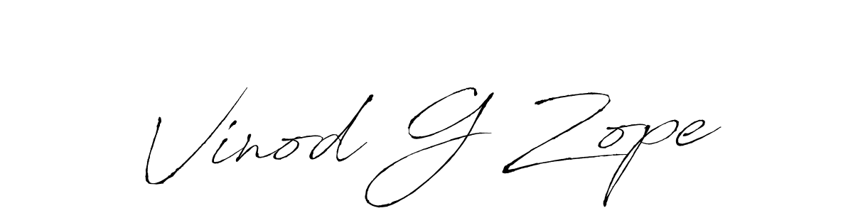 Make a beautiful signature design for name Vinod G Zope. With this signature (Antro_Vectra) style, you can create a handwritten signature for free. Vinod G Zope signature style 6 images and pictures png