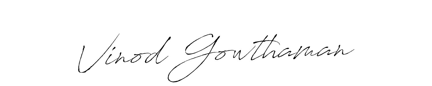 Antro_Vectra is a professional signature style that is perfect for those who want to add a touch of class to their signature. It is also a great choice for those who want to make their signature more unique. Get Vinod Gowthaman name to fancy signature for free. Vinod Gowthaman signature style 6 images and pictures png