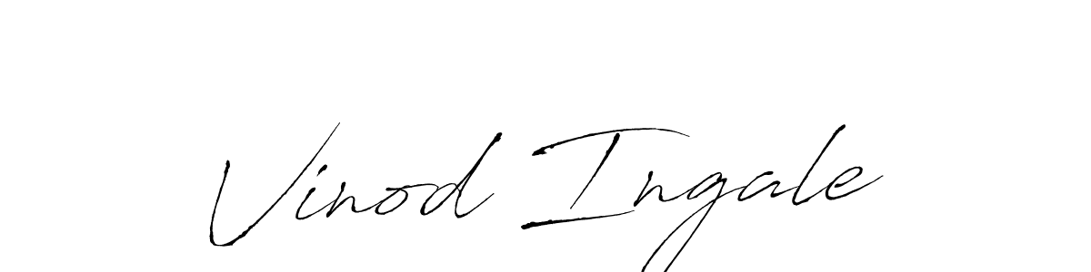 How to make Vinod Ingale name signature. Use Antro_Vectra style for creating short signs online. This is the latest handwritten sign. Vinod Ingale signature style 6 images and pictures png