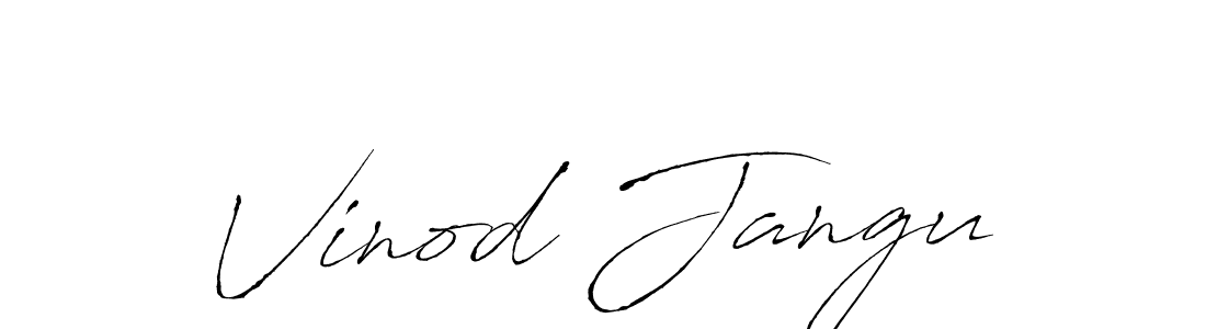 The best way (Antro_Vectra) to make a short signature is to pick only two or three words in your name. The name Vinod Jangu include a total of six letters. For converting this name. Vinod Jangu signature style 6 images and pictures png