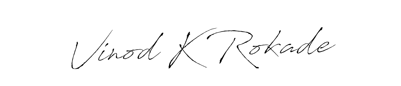 The best way (Antro_Vectra) to make a short signature is to pick only two or three words in your name. The name Vinod K Rokade include a total of six letters. For converting this name. Vinod K Rokade signature style 6 images and pictures png
