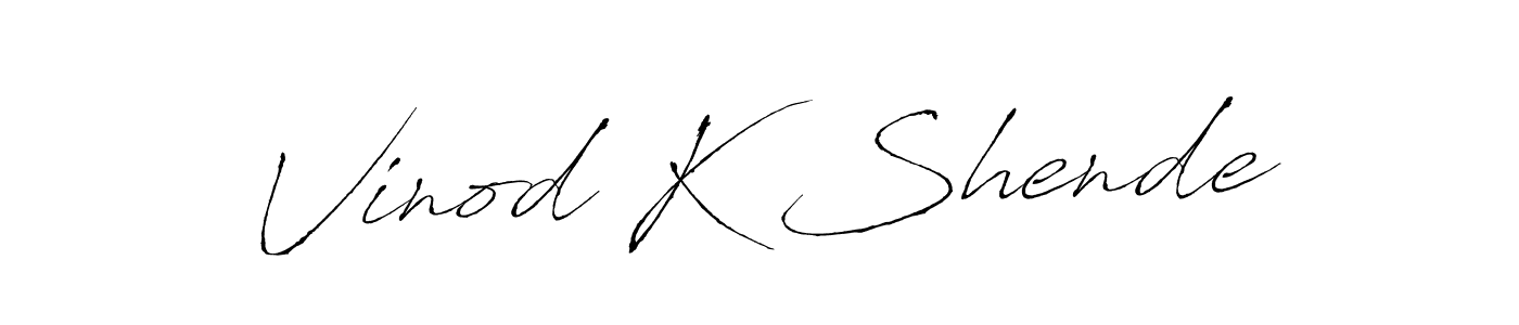 Make a beautiful signature design for name Vinod K Shende. With this signature (Antro_Vectra) style, you can create a handwritten signature for free. Vinod K Shende signature style 6 images and pictures png
