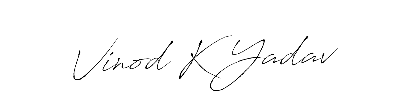 Antro_Vectra is a professional signature style that is perfect for those who want to add a touch of class to their signature. It is also a great choice for those who want to make their signature more unique. Get Vinod K Yadav name to fancy signature for free. Vinod K Yadav signature style 6 images and pictures png
