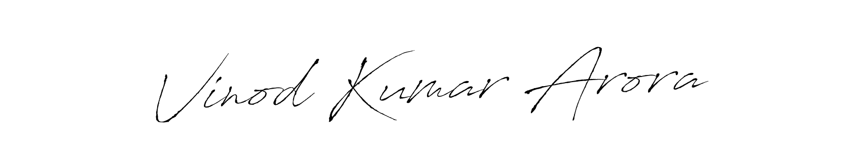 Antro_Vectra is a professional signature style that is perfect for those who want to add a touch of class to their signature. It is also a great choice for those who want to make their signature more unique. Get Vinod Kumar Arora name to fancy signature for free. Vinod Kumar Arora signature style 6 images and pictures png