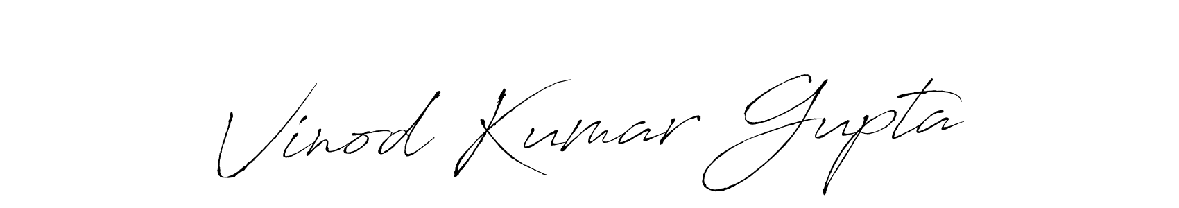 Create a beautiful signature design for name Vinod Kumar Gupta. With this signature (Antro_Vectra) fonts, you can make a handwritten signature for free. Vinod Kumar Gupta signature style 6 images and pictures png