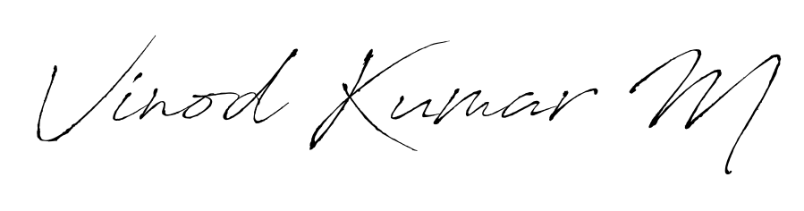 Achieve flawless digital penmanship with Vinod Kumar M name in Antro_Vectra font. The perfect tool for creating online signatures. Vinod Kumar M signature style 6 images and pictures png