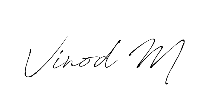 Also we have Vinod M name is the best signature style. Create professional handwritten signature collection using Antro_Vectra autograph style. Vinod M signature style 6 images and pictures png