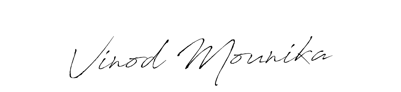 Make a short Vinod Mounika signature style. Manage your documents anywhere anytime using Antro_Vectra. Create and add eSignatures, submit forms, share and send files easily. Vinod Mounika signature style 6 images and pictures png