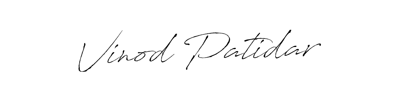 Create a beautiful signature design for name Vinod Patidar. With this signature (Antro_Vectra) fonts, you can make a handwritten signature for free. Vinod Patidar signature style 6 images and pictures png