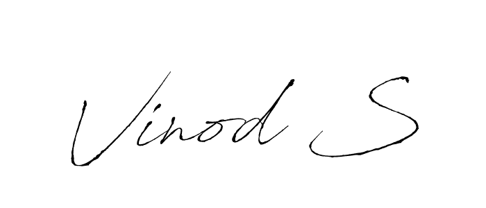 How to make Vinod S name signature. Use Antro_Vectra style for creating short signs online. This is the latest handwritten sign. Vinod S signature style 6 images and pictures png