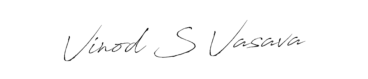 How to make Vinod S Vasava signature? Antro_Vectra is a professional autograph style. Create handwritten signature for Vinod S Vasava name. Vinod S Vasava signature style 6 images and pictures png