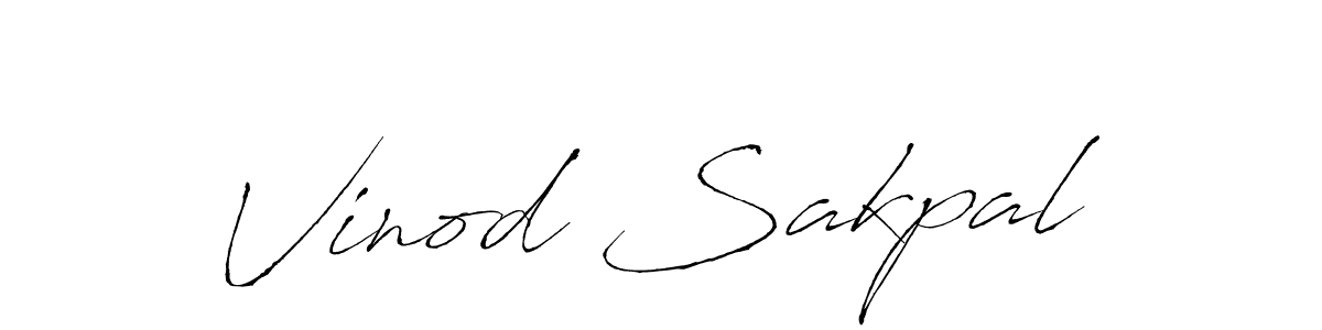 How to make Vinod Sakpal name signature. Use Antro_Vectra style for creating short signs online. This is the latest handwritten sign. Vinod Sakpal signature style 6 images and pictures png