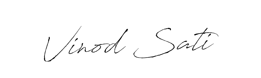 Use a signature maker to create a handwritten signature online. With this signature software, you can design (Antro_Vectra) your own signature for name Vinod Sati. Vinod Sati signature style 6 images and pictures png