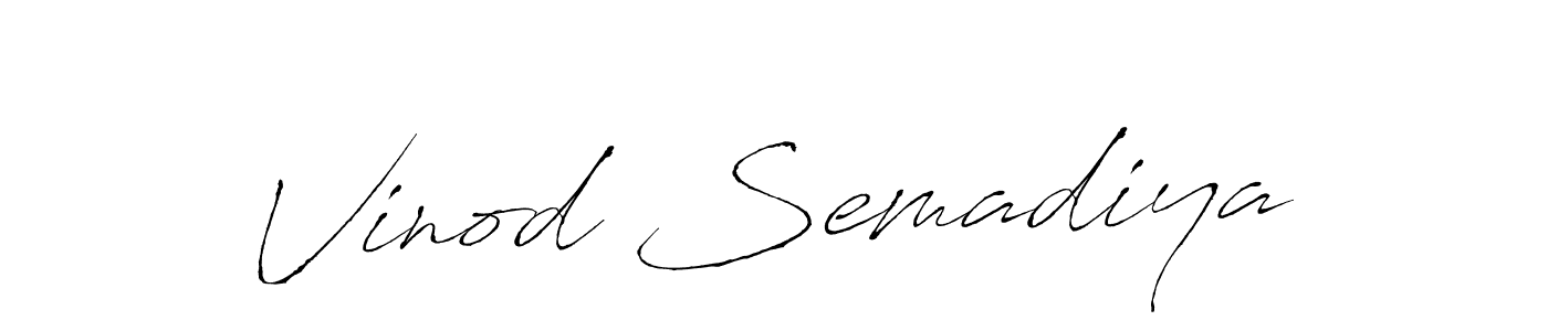 Make a beautiful signature design for name Vinod Semadiya. With this signature (Antro_Vectra) style, you can create a handwritten signature for free. Vinod Semadiya signature style 6 images and pictures png