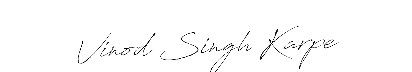 The best way (Antro_Vectra) to make a short signature is to pick only two or three words in your name. The name Vinod Singh Karpe include a total of six letters. For converting this name. Vinod Singh Karpe signature style 6 images and pictures png