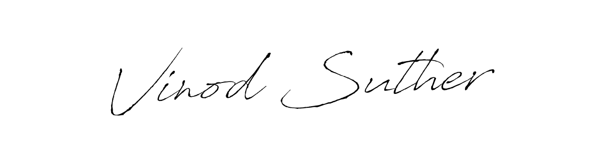 You should practise on your own different ways (Antro_Vectra) to write your name (Vinod Suther) in signature. don't let someone else do it for you. Vinod Suther signature style 6 images and pictures png