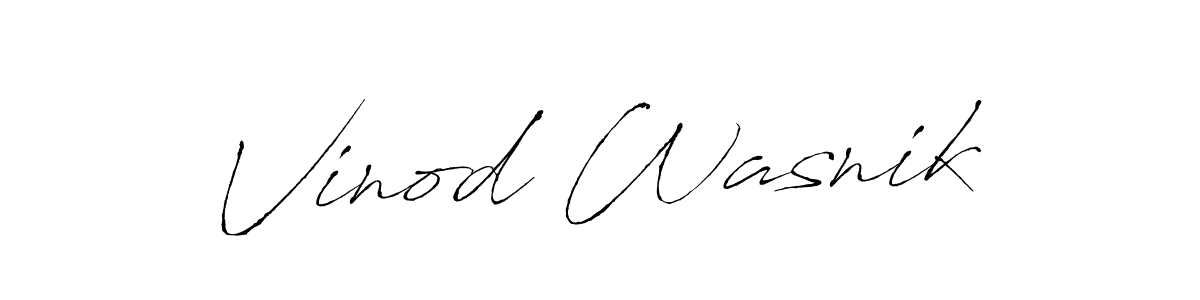 Vinod Wasnik stylish signature style. Best Handwritten Sign (Antro_Vectra) for my name. Handwritten Signature Collection Ideas for my name Vinod Wasnik. Vinod Wasnik signature style 6 images and pictures png