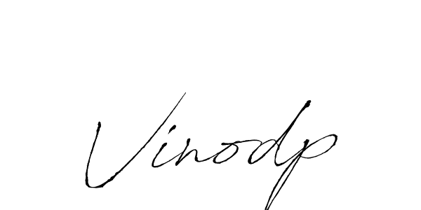 Use a signature maker to create a handwritten signature online. With this signature software, you can design (Antro_Vectra) your own signature for name Vinodp. Vinodp signature style 6 images and pictures png