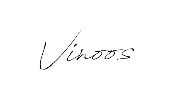 Use a signature maker to create a handwritten signature online. With this signature software, you can design (Antro_Vectra) your own signature for name Vinoos. Vinoos signature style 6 images and pictures png