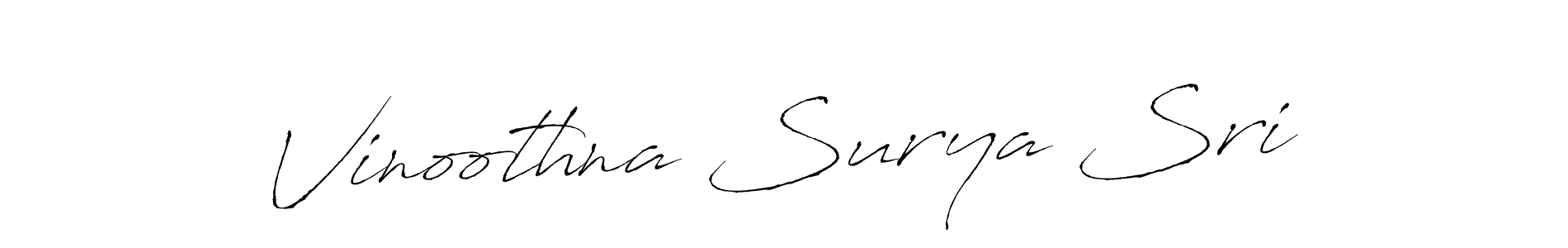 Create a beautiful signature design for name Vinoothna Surya Sri. With this signature (Antro_Vectra) fonts, you can make a handwritten signature for free. Vinoothna Surya Sri signature style 6 images and pictures png
