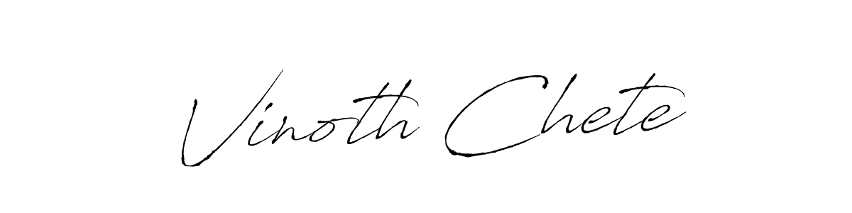 How to make Vinoth Chete name signature. Use Antro_Vectra style for creating short signs online. This is the latest handwritten sign. Vinoth Chete signature style 6 images and pictures png
