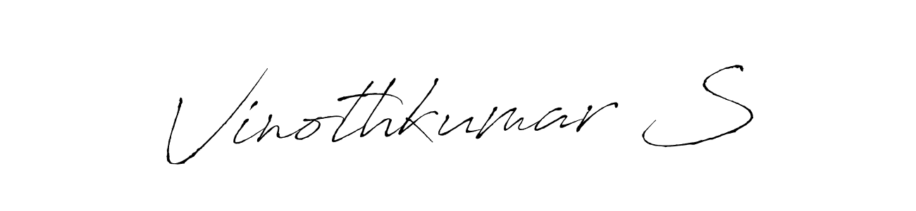 How to make Vinothkumar S name signature. Use Antro_Vectra style for creating short signs online. This is the latest handwritten sign. Vinothkumar S signature style 6 images and pictures png