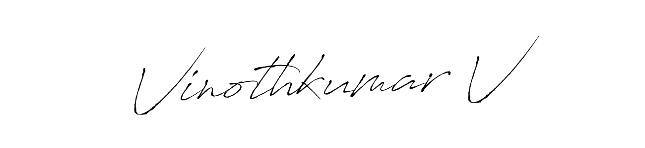 How to make Vinothkumar V signature? Antro_Vectra is a professional autograph style. Create handwritten signature for Vinothkumar V name. Vinothkumar V signature style 6 images and pictures png