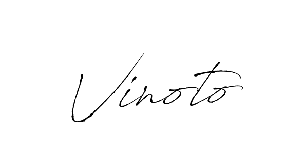 Make a beautiful signature design for name Vinoto. With this signature (Antro_Vectra) style, you can create a handwritten signature for free. Vinoto signature style 6 images and pictures png
