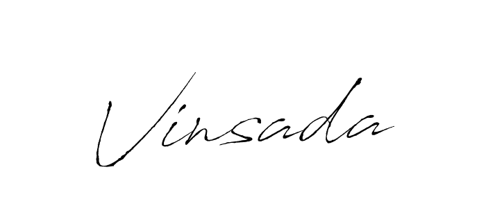 Use a signature maker to create a handwritten signature online. With this signature software, you can design (Antro_Vectra) your own signature for name Vinsada. Vinsada signature style 6 images and pictures png