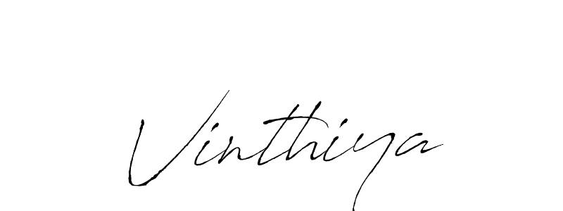 Design your own signature with our free online signature maker. With this signature software, you can create a handwritten (Antro_Vectra) signature for name Vinthiya. Vinthiya signature style 6 images and pictures png