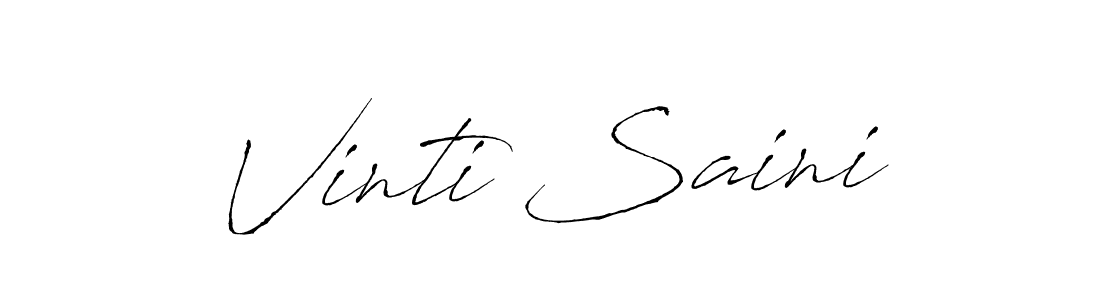 Make a beautiful signature design for name Vinti Saini. With this signature (Antro_Vectra) style, you can create a handwritten signature for free. Vinti Saini signature style 6 images and pictures png