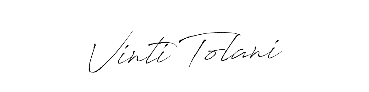 Use a signature maker to create a handwritten signature online. With this signature software, you can design (Antro_Vectra) your own signature for name Vinti Tolani. Vinti Tolani signature style 6 images and pictures png