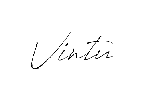 Use a signature maker to create a handwritten signature online. With this signature software, you can design (Antro_Vectra) your own signature for name Vintu. Vintu signature style 6 images and pictures png