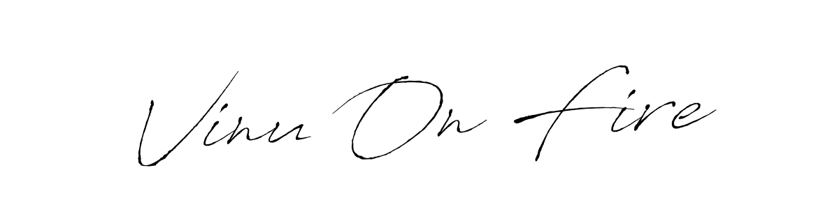 Design your own signature with our free online signature maker. With this signature software, you can create a handwritten (Antro_Vectra) signature for name Vinu On Fire. Vinu On Fire signature style 6 images and pictures png