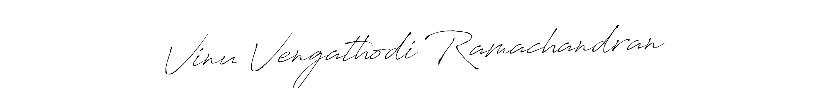 How to make Vinu Vengathodi Ramachandran name signature. Use Antro_Vectra style for creating short signs online. This is the latest handwritten sign. Vinu Vengathodi Ramachandran signature style 6 images and pictures png