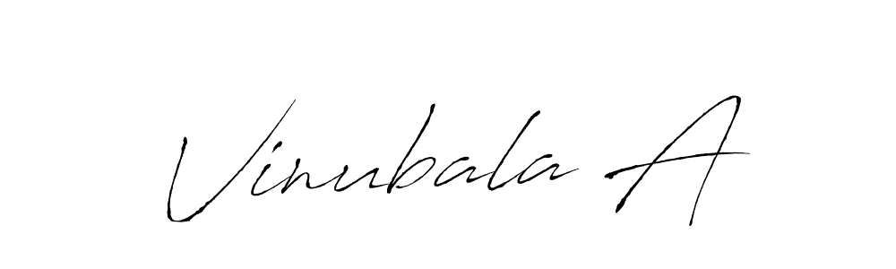 Use a signature maker to create a handwritten signature online. With this signature software, you can design (Antro_Vectra) your own signature for name Vinubala A. Vinubala A signature style 6 images and pictures png