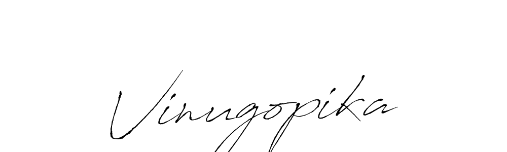 The best way (Antro_Vectra) to make a short signature is to pick only two or three words in your name. The name Vinugopika include a total of six letters. For converting this name. Vinugopika signature style 6 images and pictures png