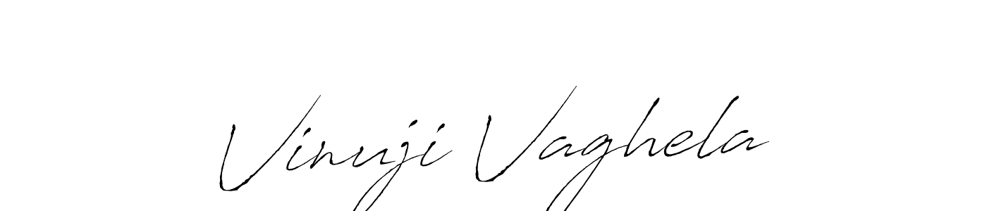 Make a beautiful signature design for name Vinuji Vaghela. With this signature (Antro_Vectra) style, you can create a handwritten signature for free. Vinuji Vaghela signature style 6 images and pictures png