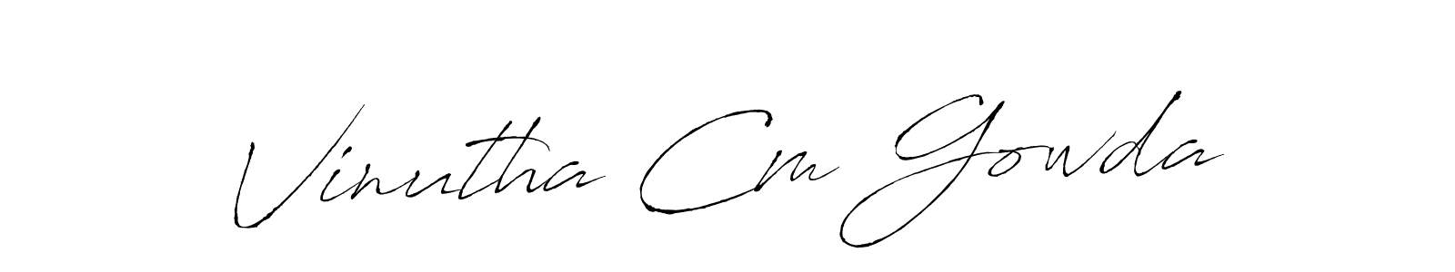 You can use this online signature creator to create a handwritten signature for the name Vinutha Cm Gowda. This is the best online autograph maker. Vinutha Cm Gowda signature style 6 images and pictures png